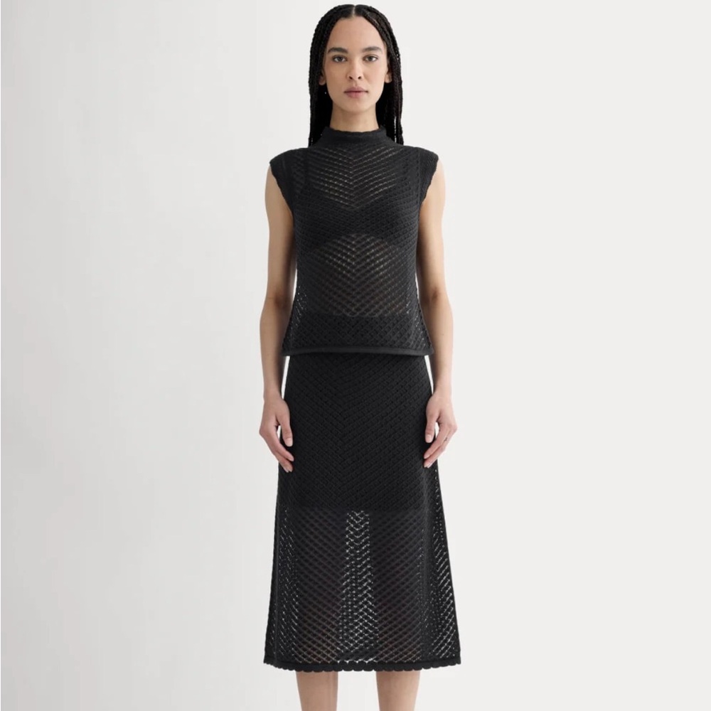 Everlane Black Lace Knit Tank